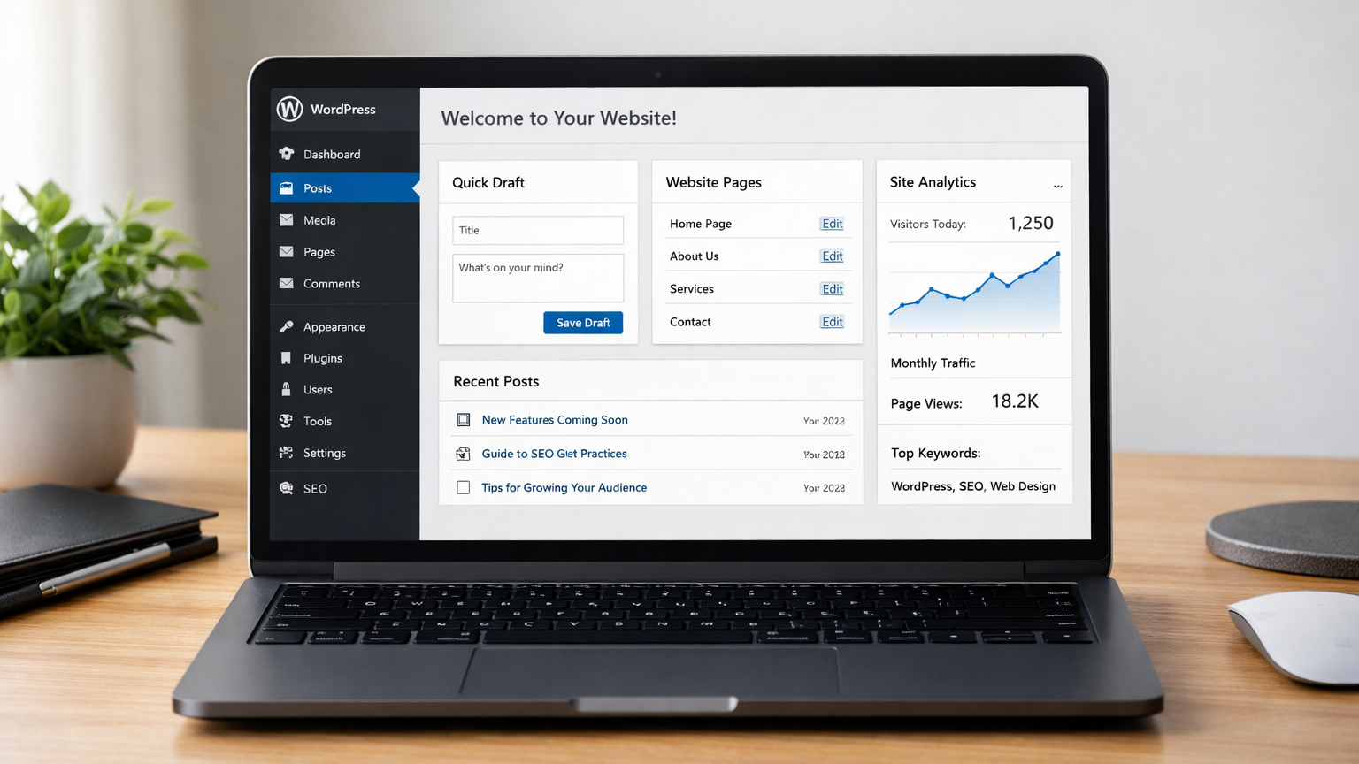 WordPress admin dashboard India