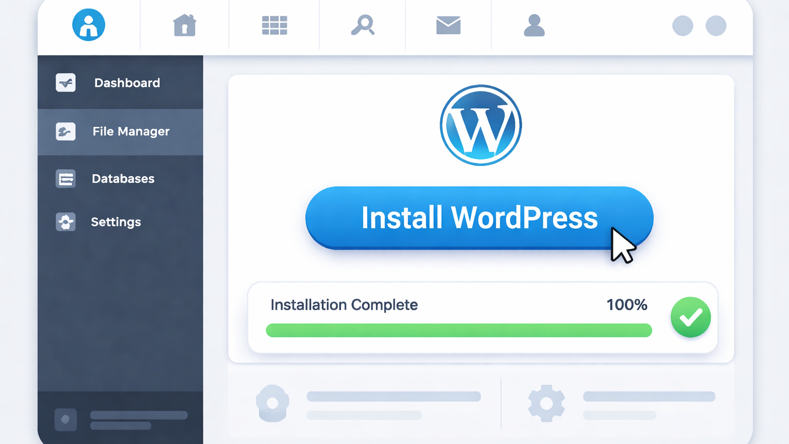 1-click WordPress installation hosting