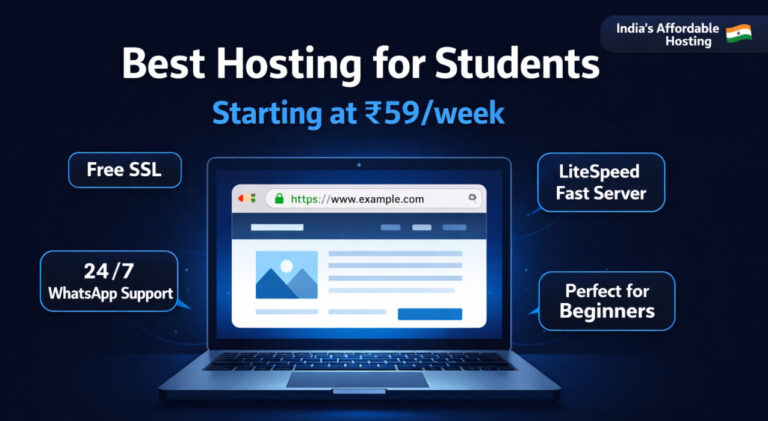 Best hosting plan for students India — AzubaHost affordable web hosting starting at ₹59 per week